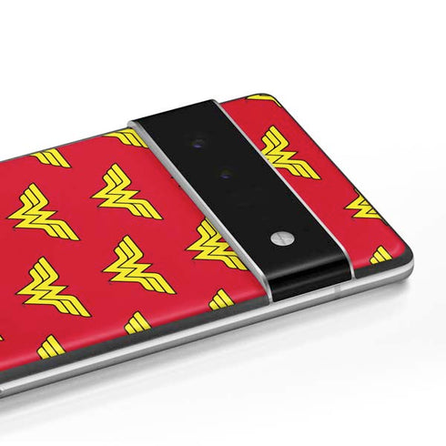 DC Comics Wonder Woman Logo Pattern Google Pixel 6 Pro Skin